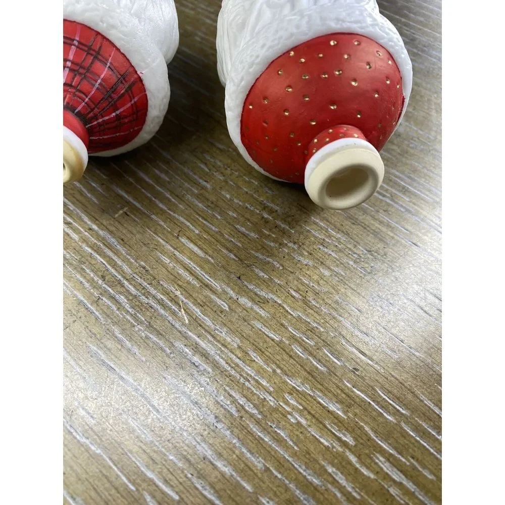 3 Old World Porcelain Christmas Light Covers Santa‎ Snowman Skiing